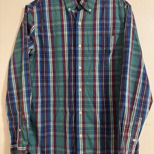 Chaps Men’s Button Down Shirt Size L Plaid Long Sleeve Casual Cotton Pre-Owned